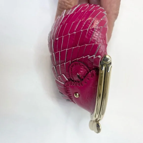 Kate Spade Rare Vintage Hedgehog Leather Coin Purse Berry Pink Collectors Item - Picture 6 of 10